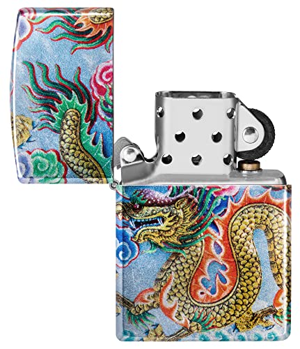 Zippo 48575 Dragon Design Tumbled Chrome Metal Windproof Lighter thumbnail