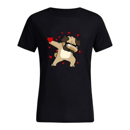 CLZOUD Fashion Blouse Women Black Cotton Mans Casual Short Sleeve Tops Ladies Print Sweatshirt Blouse