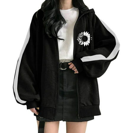 GWAABD Lined Tops for Women Zip Hoodie Fashion Hoodie Comfort Sweatshirt Teen Jacket