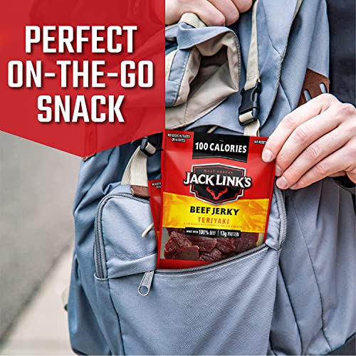 Jack Link's Beef Jerky Variety - Includes Original and Teriyaki Flavors, on the Go Snacks, 13g of Protein per Serving, 9 Count of 1.25 Oz Bags thumbnail