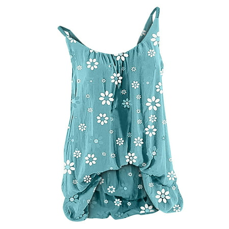 GWAABD Deep V-Neck Sleeveless Seamless Vests Flower Vest Blouses Printing Sleeveless Tee Tops Camisole Women S O Neck Women S Blouse