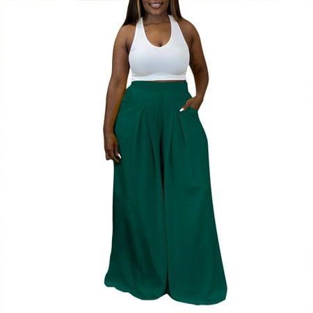 GWAABD Jean for Women Flowy Pants for Women Casual High Waisted Wide Leg Palazzo Pants Trousers with Pocket Plus Size