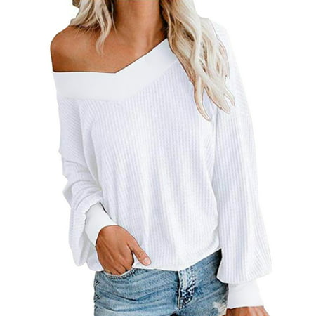 GWAABD Thermal Top for Women Women S Autumn and Winter V Neck T Shirt Long Sleeved Sweater Top