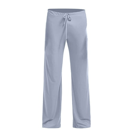 CLZOUD Yoga Pants Plus Size Grey Acrylic Men S Home Pants Yoga Pants Ice Silk Fabric Home Pants Straight Pants