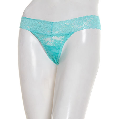 Juniors Jessica Simpson Solid Allover Lace Thong L, Mint