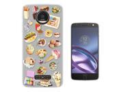 Motorola Moto Z 5.5 Gel Silicone Case All Edges Protection Cover C0275 - Collage Food Ice Cream Cupcake Doughnut Macaroon Waffle Peanut Butter