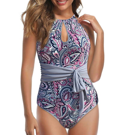 CLZOUD Womens Bkini Set Grey Women Bowknot Shirred Vintage up Training Swimwear Bathing Sport Control Swimsuit Swimwear Padded Tummy Bikini Push Swimw