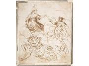 Group of Five Allegorical Figures Poster Print by Attributed to Francesco Allegrini (Italian  Cantiano 1615/20 �after 1679 Gubbio ) (18 X 24)