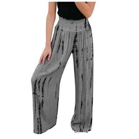 GWAABD High Waisted Workout Pants Women S Casual High Waist Printed with Pocket Leg Elastic High Waist Loose Leggings