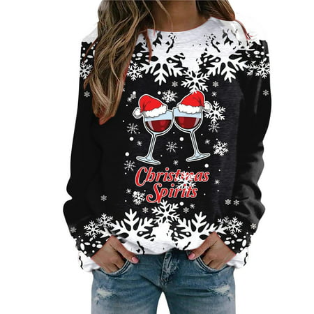 GWAABD Women S Loose Sweatshirt Women S Print Series Home Casual Pullover