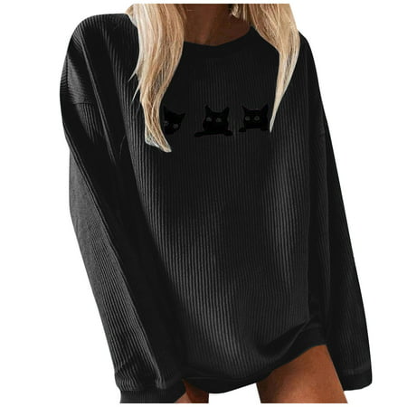 GWAABD Cute Womens Sweatshirts Women Sweatshirt Long Sleeve DailyLoose Blouses Tops