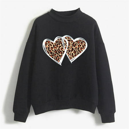 Twifer Valentines Day Gift Sets Women S Hoodless Sweatshirt Fashion Casual Women S Warm Sweatshirt Long Sleeve O Neck Soft Love Heart Printed Shirt La