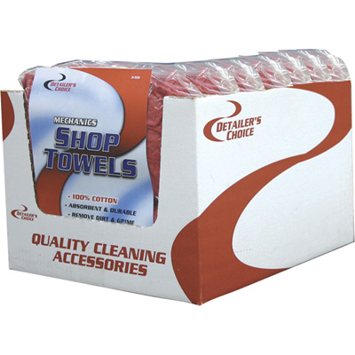 Detailer's Choice Mechanic's Red Shop Towels  50-Pack, 13Inch X 14Inch, Model 3-5588
