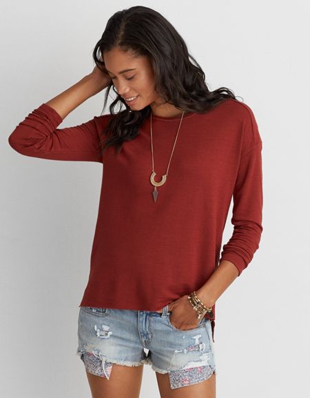 Ae Soft & Sexy Back Lace-up Shirt
