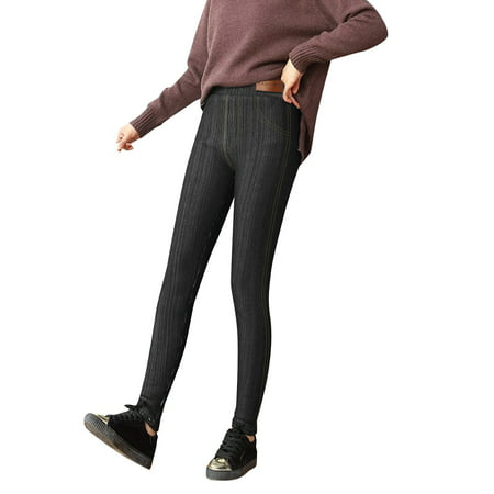 GWAABD Plus Size Skinny Jeans for Women Women Fashion Casual High Warm Lambs Leggings Pants Wool Trousers Winter Warm Long Pants