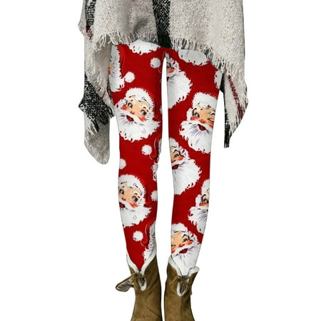 GWAABD Black Work Pants Women High Waisted Women Leggings Christmas Printed Boot Pants Comfortable Waist Slacks