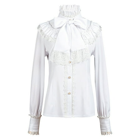 GWAABD Womens Sweat Shirts Women S Gothic Shirt Retro Long Sleeved Ruffled Top Shirt