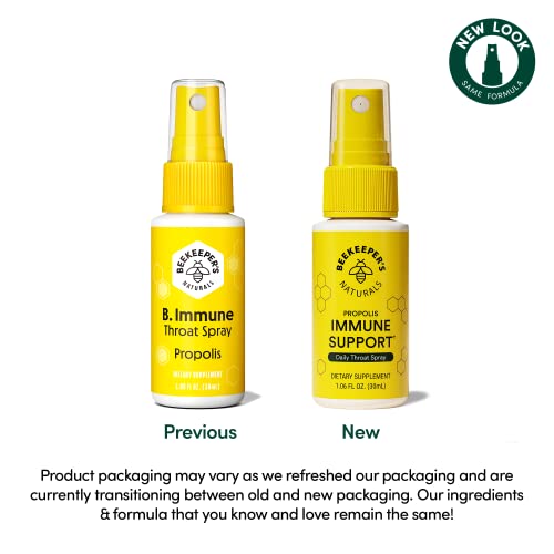 Beekeeper's Naturals Propolis Throat Spray, Natural Immune Support & Sore Throat Relief - Antioxidants, Keto, Paleo, Gluten-Free, 1.06 Oz (Pack of 2) thumbnail