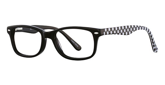 K-12 by Avalon 4081 Plastic Eyeglasses, Black/Checker
