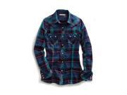Tin Haul Western Shirt Womens L/s L Blue Green 10-050-0062-0708 Mu
