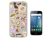 Acer Liquid Z630 Z630s Gel Silicone Case All Edges Protection Cover C0275 - Collage Food Ice Cream Cupcake Doughnut Macaroon Waffle Peanut Butter
