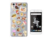 Oneplus X Gel Silicone Case All Edges Protection Cover C0275 - Collage Food Ice Cream Cupcake Doughnut Macaroon Waffle Peanut Butter