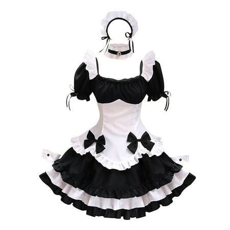 PhoneSoap Women Lovely Maid Animation Show Japanese Outfit Dress Clothes Mini Dress a-Line Sun Dress