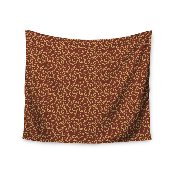Kess Inhouse Mayacoa Studio 'under the Golden Hour' Gold Floral 51x60-inch Tapestry