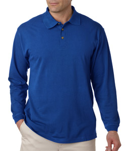 Bodek and Rhodes 18915334 8532 Ultraclub Adult Long-sleeve Classic Piqu Polo Royal - Medium