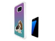 Samsung Galaxy S7 Edge G935 Rubber Case Cover- White 1507 - Trendy Dog Hound Pets Collage Animals Kawaii