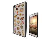 Huawei Ascend P8  Gel Silicone Case All Edges Protection Cover C0275 - Collage Food Ice Cream Cupcake Doughnut Mcaroon Waffle Peanut Butter