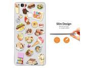 Huawei P9 Lite Fashion Trend 0.3 Mm Ultra Slim Case Cover C0275 - Collage Food Ice Cream Cupcake Doughnut Macaroon Waffle Peanut Butter