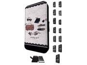 Samsung Galaxy S6 Flip Case Cover Book Style Tpu Case 1253 - Trendy Fashion Bloggers Favourite Handbag Sunglasses Lipstick Nailpolish