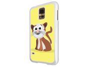 1136 - Cat Animal Drawing Yellow Design for Samsung Galaxy S5 / Samsung Galaxy S5 Neo Hard Plastic Case Back Cover