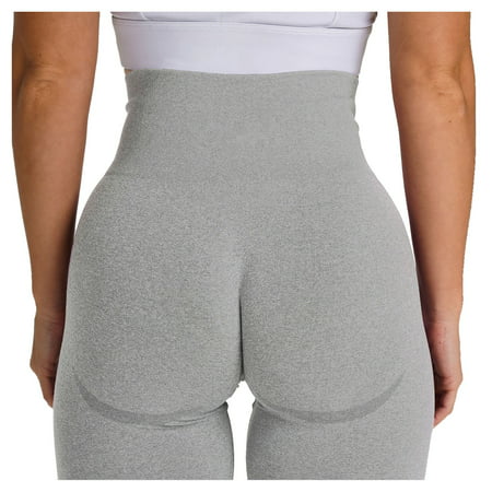 CLZOUD Women Yoga Leggings Grey Polyester Women S Fitness Pants Tight-fitting Stretch -up Yoga Pants