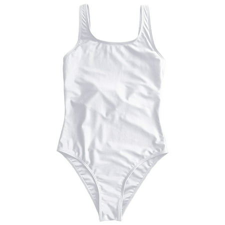 CLZOUD Cruise Wear for Women 2023 White Backless Solid Color Swimsuit Beach Swimsuit Swimsuit Beach Seaside Hot Spring Swimsuit L