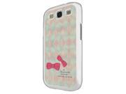 1021 - Pink Bow Girls Fashion Love Quote Design for Samsung Galaxy S3 I9300 Hard Plastic Case Back Cover