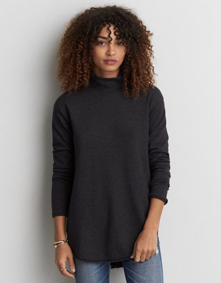 Ae Turtleneck Jegging Fleece Sweatshirt
