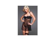 Coquette Floral Lace Babydoll W/ Padded Cups & Bow 1021 Black Small