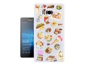 Microsoft Nokia Lumia 950 Gel Silicone Case All Edges Protection Cover C0275 - Collage Food Ice Cream Cupcake Doughnut Mcaroon Waffle Peanut Butter