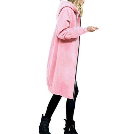 GWAABD Apple Shaped Clothing for Women Women Warm Zipper Open Hoodies Sweatshirt Long Coat Jacket Tops Outwear