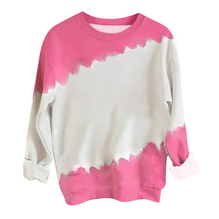 GWAABD Long Sleeve T-Shirts for Women Women Round Neck Long Sleeve Top Fashion Print Casual Loose Sweatshirt