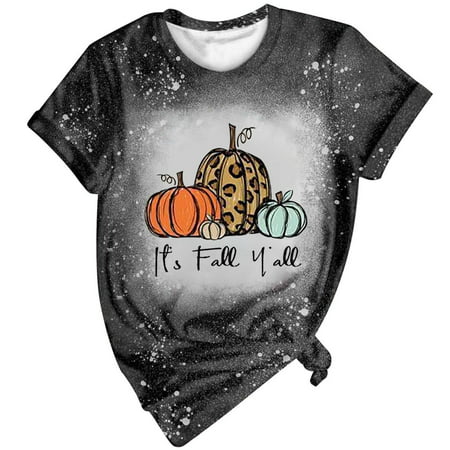 GWAABD Short Sleeves Tops for Women Womens Autumn Print Tie Dye Printed Short Sleeve T Shirt Top