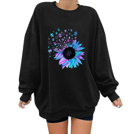 GWAABD Sweatshirt for Womens Jackets Lightweight Trendy Womens Sweatshirts Loose Short Round Neck Casual Long Sleeve Shirts Pullover Sweatshirts