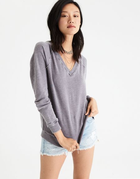 Ae Soft & Sexy Back-zip Sweatshirt