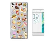 Sony Xperia Xa Dual Gel Silicone Case All Edges Protection Cover C0275 - Collage Food Ice Cream Cupcake Doughnut Macaroon Waffle Peanut Butter