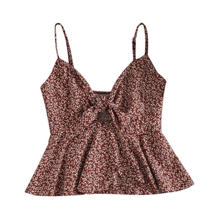 GWAABD Top Spaghetti Strap Scoop Neck Layer Cami Tops Blouse Women Printed Tanks Cold Sleeveless Loose Casual Fashion Shoulder Women S Blouse