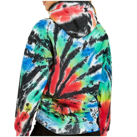 GWAABD Womens Tops Long Sleeve Drawstring Home Top Sweater Dyed Loose Hoodie Tie Casual Long Women S Sleeve Women S Blouse