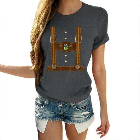 GWAABD Tight Long Sleeve Shirts for Women Funny T Shirt Print for Women Short Sleeve Tops Cwer Neck Shirts Casual Blouse