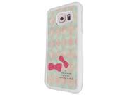 1021 - Pink Bow Girls Fashion Love Quote Design for Samsung Galaxy S6 Edge Plus + Hard Plastic Case Back Cover